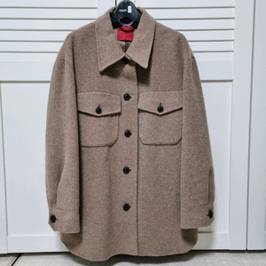 (새제품)리스트 핸드메이드 모직 셔츠자켓. 멜란지브라운색상 이미지