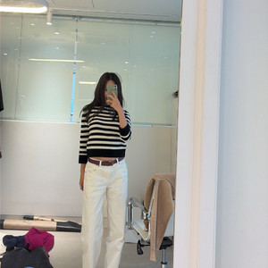 식스앤어하프 LOW RISE ROUND JEANS - WHITE 스몰 이미지