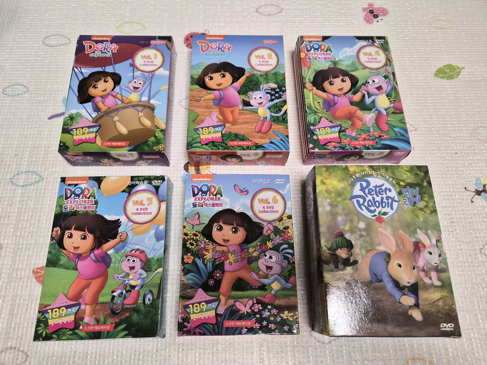 도라 더 익스플로러 1,2,4,5,6집 DVD(3집 mp4 파일) + 피터래빗 DVD 이미지