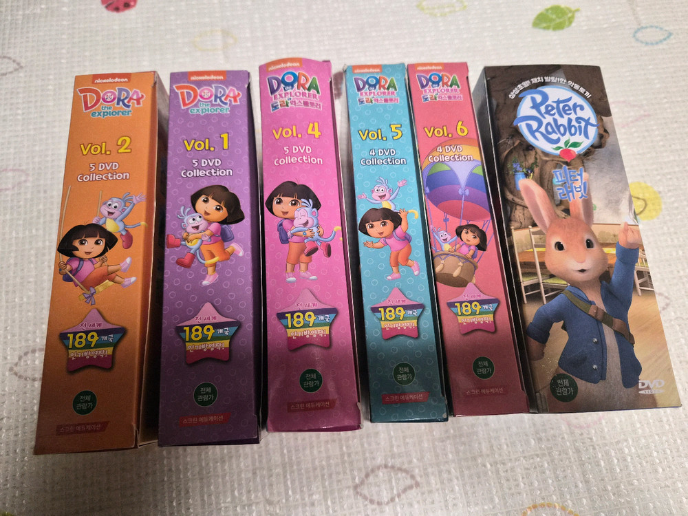 도라 더 익스플로러 1,2,4,5,6집 DVD(3집 mp4 파일) + 피터래빗 DVD 이미지