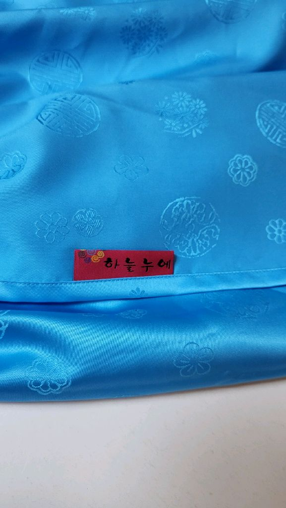 하늘누에 여아 색동 한복 앞치마(110~120) 이미지