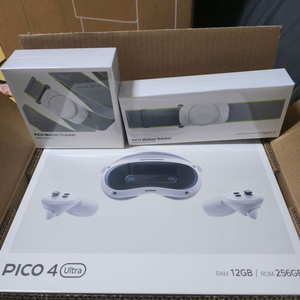 (미개봉) PICO4 울트라 VR 헤드셋 12GB/256GB + 풀트래커(트래커 2종 모두) 이미지