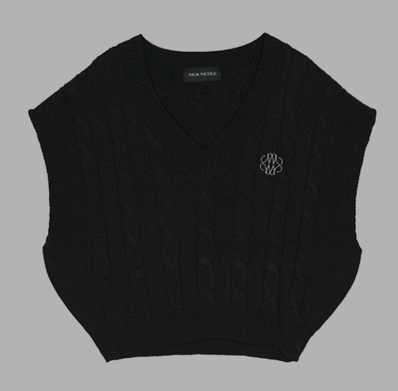 닉앤니콜 블랙 니트 베스트 (미착용,새상품) 이미지