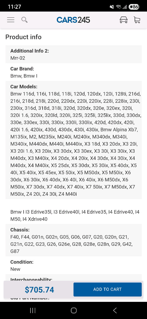 BMW G바디 전방 레이더센서(ACC)66315A3B, 브라켓 세트 판매합니다. 이미지