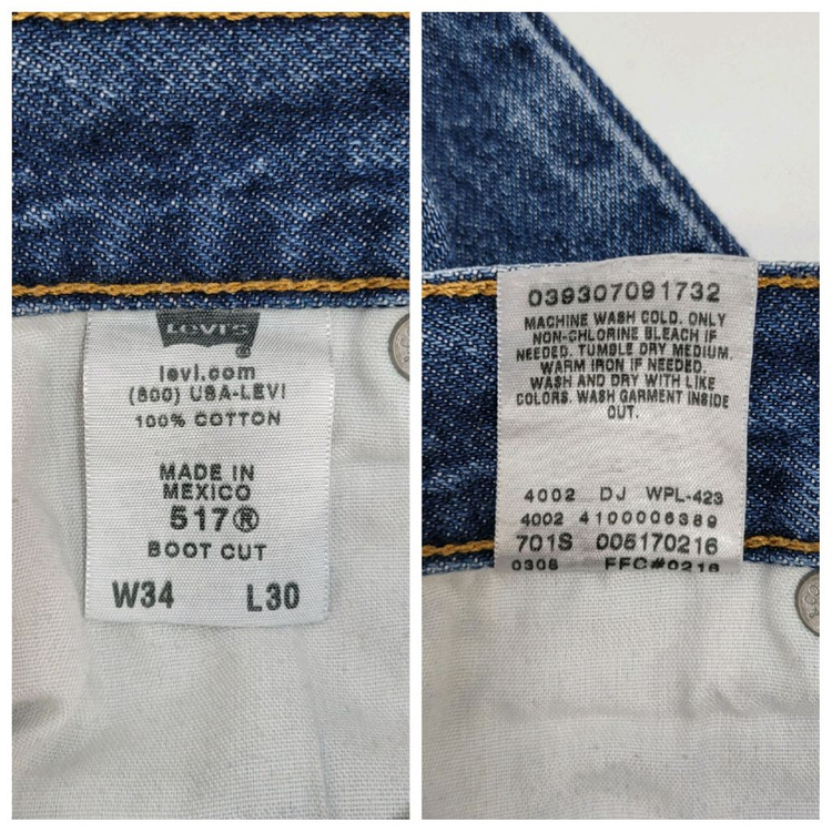 LEVIS 08S 리바이스 517 부츠컷 워싱 데님 청바지 / 남 34 이미지