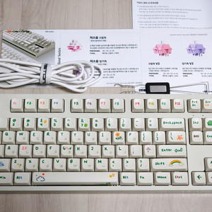 엠스톤 그루브스톤 GV8 저소음 밀키축 45g 크레용 텐키리스 키보드 이미지