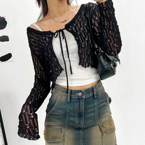 아쿠비클럽 네트가디건 이미지