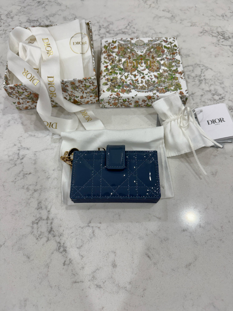 디올 아코디언 카드지갑 미드나잇블루 이미지