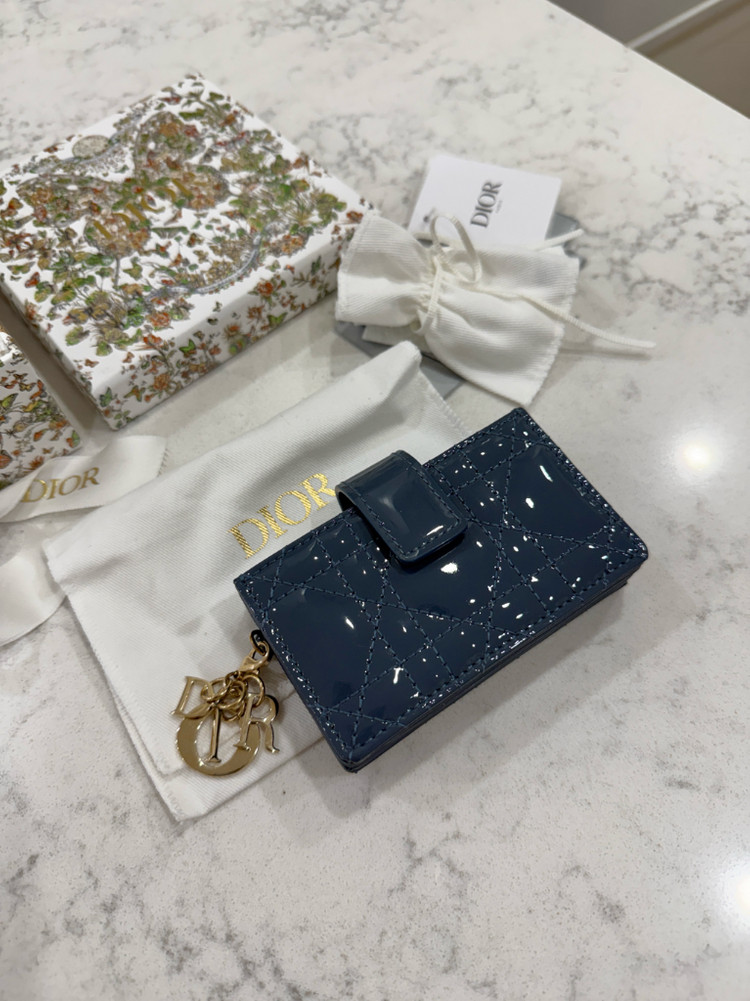 디올 아코디언 카드지갑 미드나잇블루 이미지