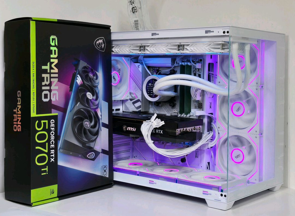 (새제품 화이트)9800X3D, RTX5070Tl, B850M, 수랭쿨러, 850W GOLD, 방송게이밍컴퓨터본체 이미지
