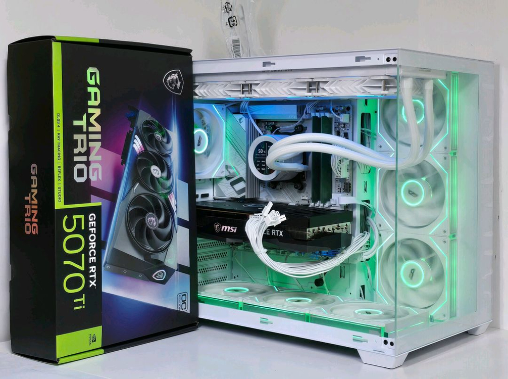 (새제품 화이트)9800X3D, RTX5070Tl, B850M, 수랭쿨러, 850W GOLD, 방송게이밍컴퓨터본체 이미지