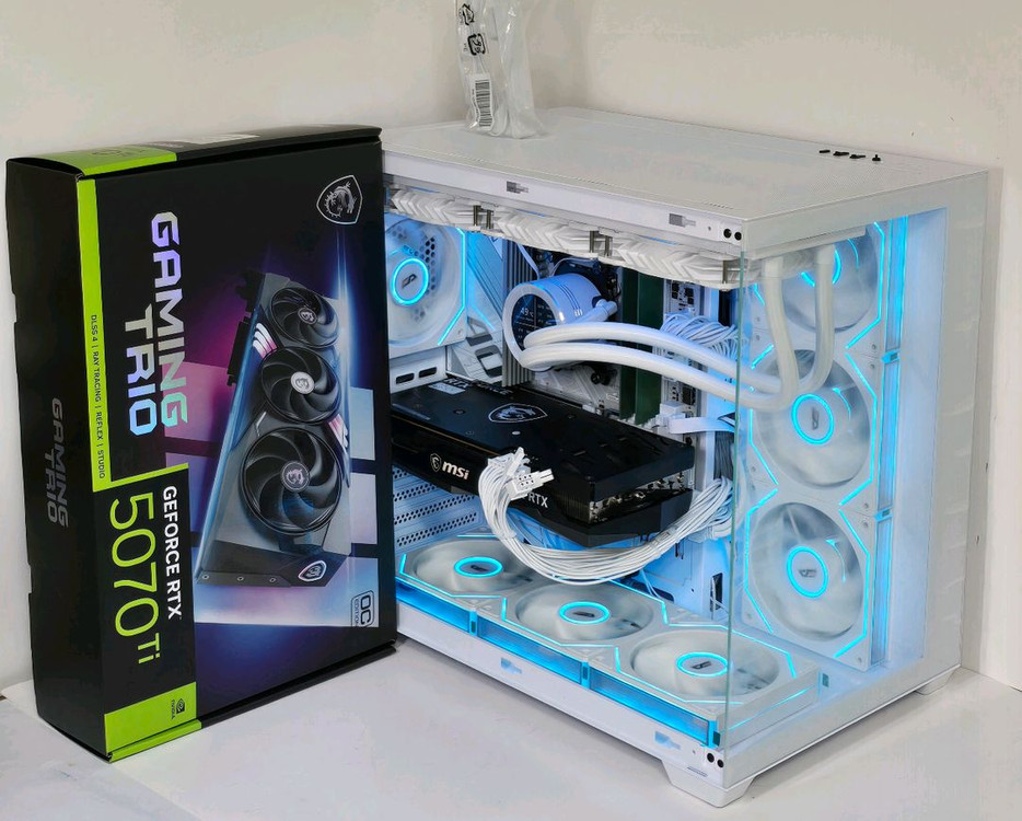 (새제품 화이트)9800X3D, RTX5070Tl, B850M, 수랭쿨러, 850W GOLD, 방송게이밍컴퓨터본체 이미지
