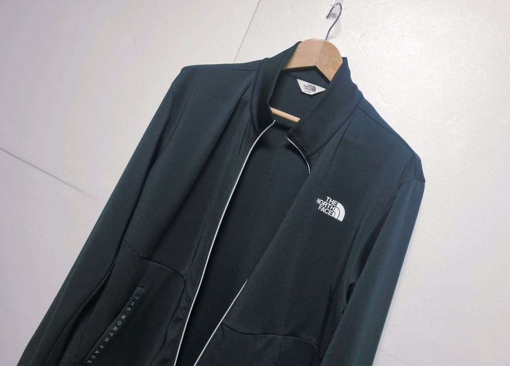 남성 노스페이스 레터링 화이트라벨 블랙 검정 집업 져지 트랙탑 트레이닝복 이미지