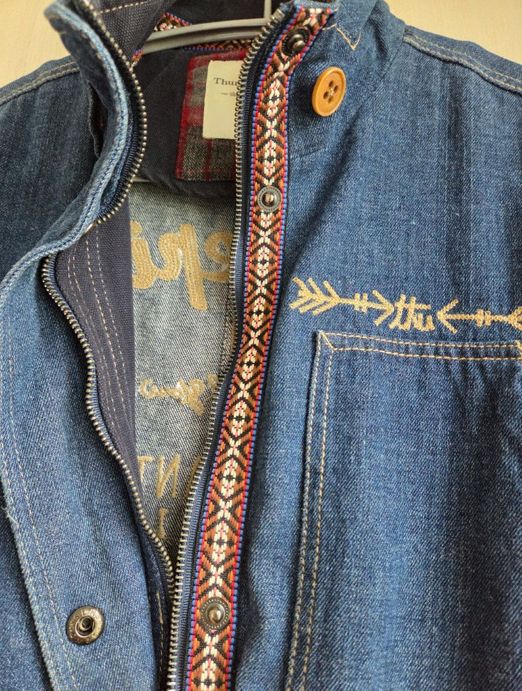 써스데이 아일랜드 데님 롱 자켓 사이즈s 이미지