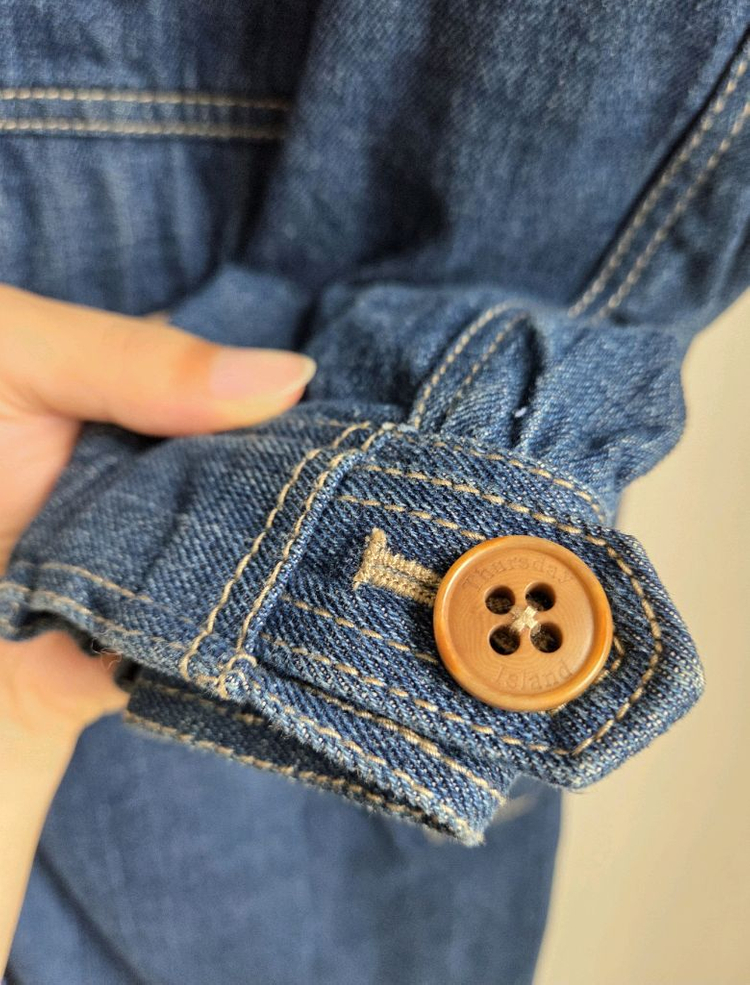 써스데이 아일랜드 데님 롱 자켓 사이즈s 이미지