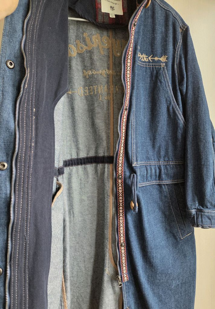 써스데이 아일랜드 데님 롱 자켓 사이즈s 이미지