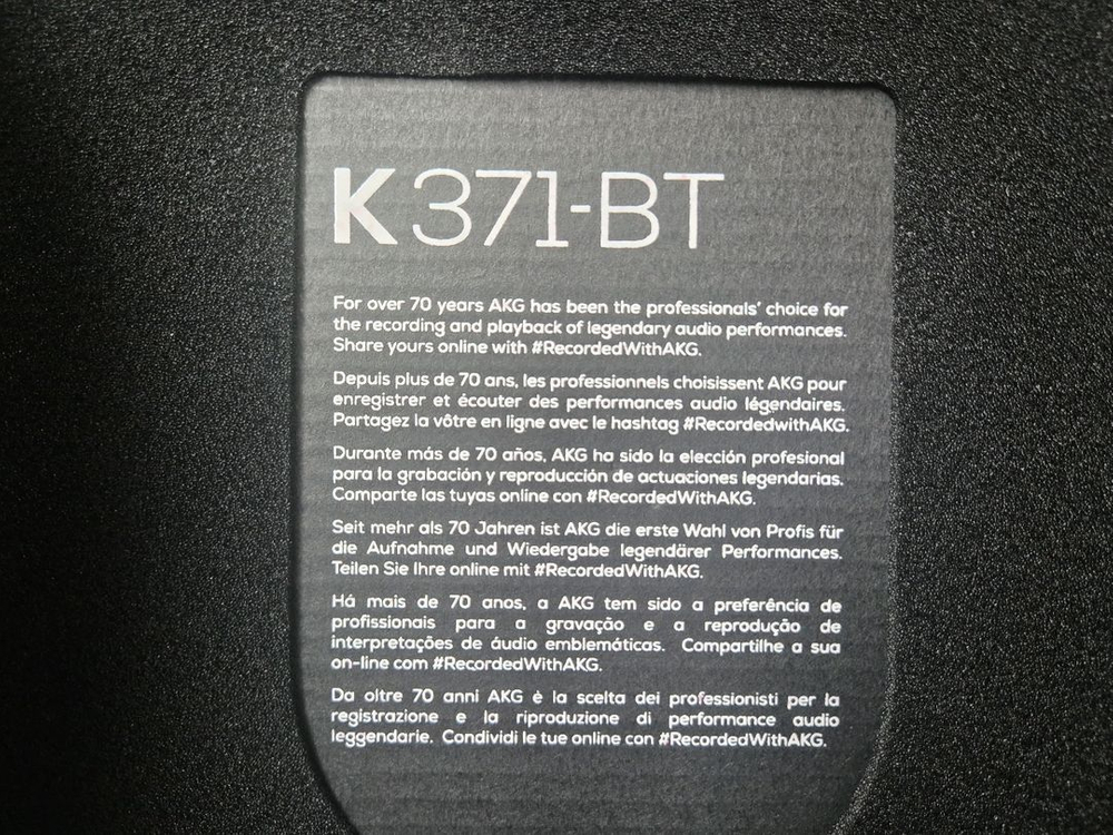 AKG K371-BT 블루투스 해드폰 이미지