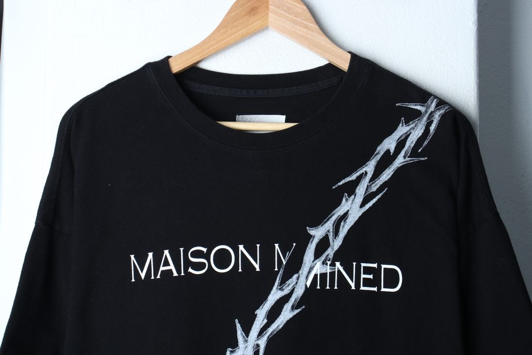 (L-XL) 메종미네드 반팔 티셔츠 빅로고 블랙 가시 이미지