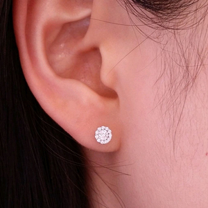 스톤헨지 스톤세팅 14k화이트골드 귀걸이 (세척완료) 이미지