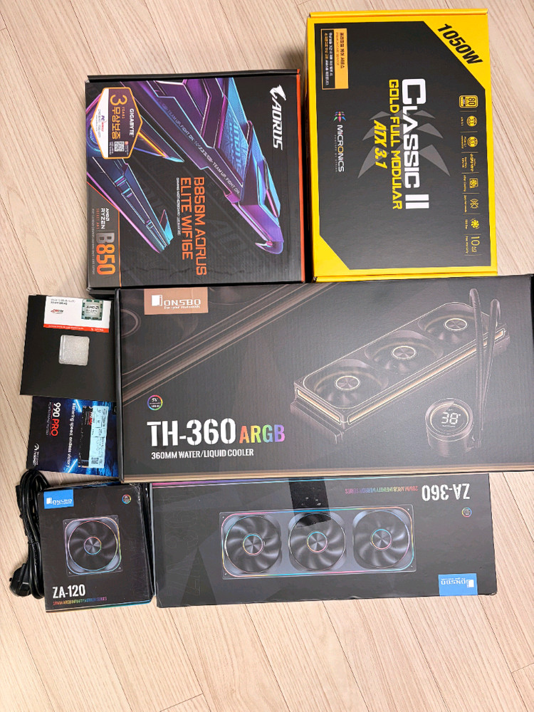 9800x3d b850m wifi 990pro 2테라 1050w 반본체(pc)배달가능 이미지