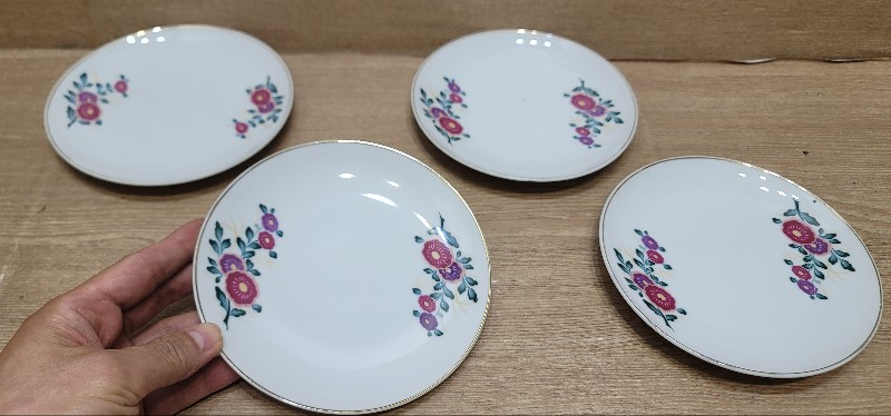 일식그릇, 일식당, 인테리어, 구다니, 아리따야끼, 다치기치 일본그릇 빈티지 꽃무늬 접시 4개 세트 이미지