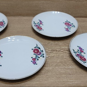 일식그릇, 일식당, 인테리어, 구다니, 아리따야끼, 다치기치 일본그릇 빈티지 꽃무늬 접시 4개 세트 이미지