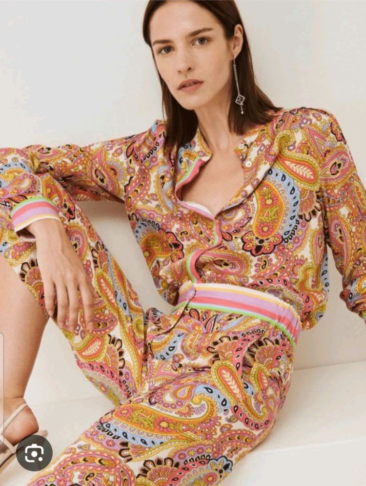 (새상품)막스마라 브랜드 마렐라 페이즐리 프린티드 블라우스 66사이즈 이미지