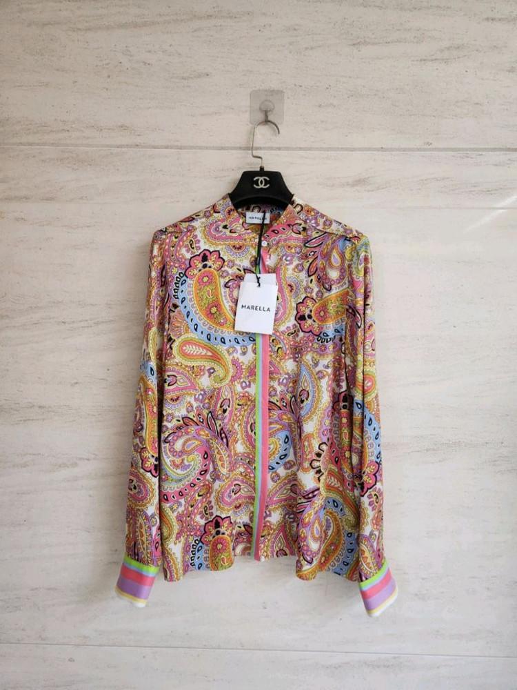(새상품)막스마라 브랜드 마렐라 페이즐리 프린티드 블라우스 66사이즈 이미지