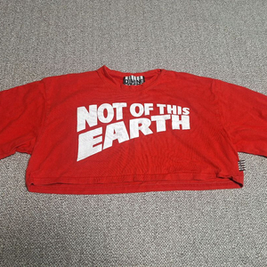 레드 반팔 크롭티 줌바댄스복 에어로빅복 운동복 이미지