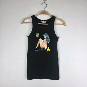 시끌별 녀석들 란마 블랙 민소매 티셔츠 이미지