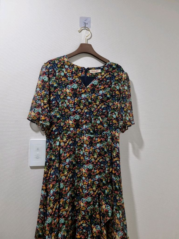 마리끌레르 플라워 패턴 쉬폰 원피스 이미지