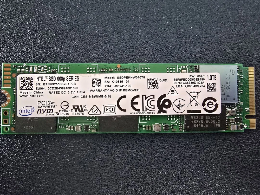 인텔 660p M.2 NVMe SSD 1 TB - 안심되는 중고거래