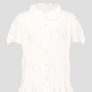 미 이세이미야케 슈링크 반팔 가디건 아이보리 이미지