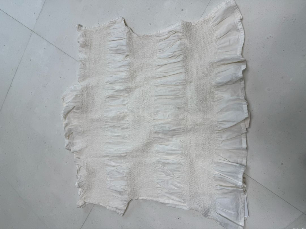 미 이세이미야케 슈링크 반팔 가디건 아이보리 이미지