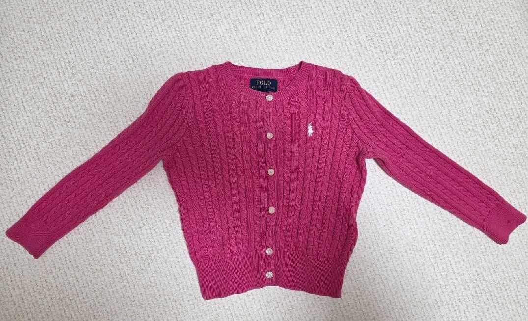 폴로 랄프로렌 키즈 케이블 니트 가디건 3T 이미지