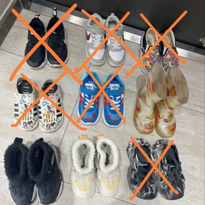 운동화 샌들 나이키 170 아디다스 180 베베드피노 180 나이키 190 반스 190 커버낫 커버라이드 210 이미지