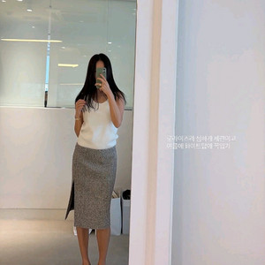 식스앤어하프 울 슬릿미디스커트 이미지