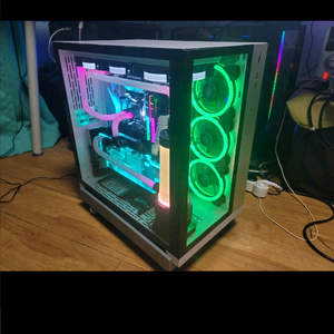 인텔 지포스 1080ti 커스텀 아크릴튜브 수냉 게이밍 본체 컴퓨터 이미지