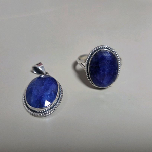 사파이어 은 펜던트, 은반지 이미지