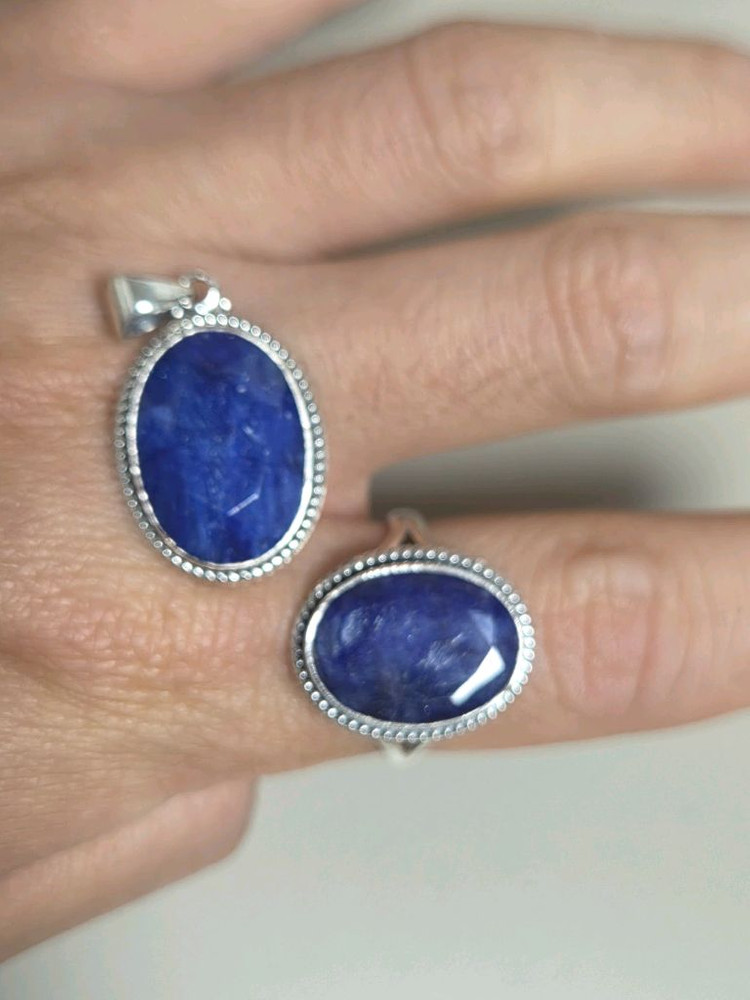 사파이어 은 펜던트, 은반지 이미지