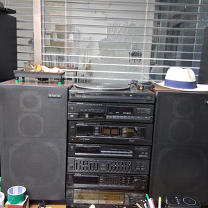 빈티지 오디오 시스템 세트 이미지