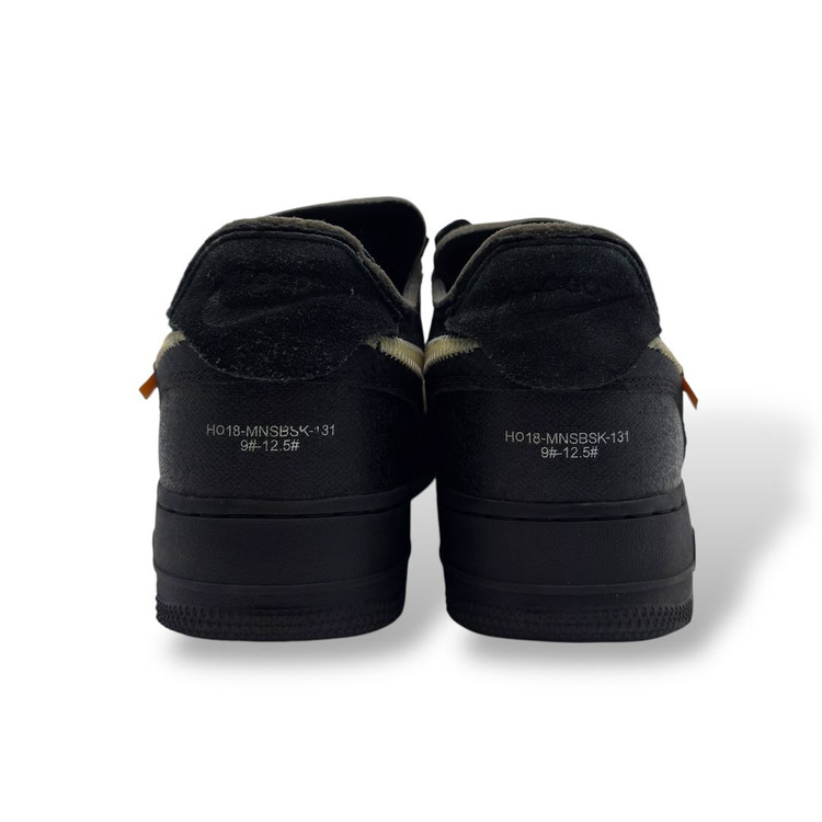 ( 285 ) 나이키 x 오프화이트 에어포스 1 로우 V2 블랙 화이트 이미지