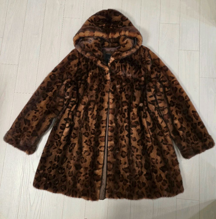 진도모피 호피 후드 밍크 코트(최상급) 이미지