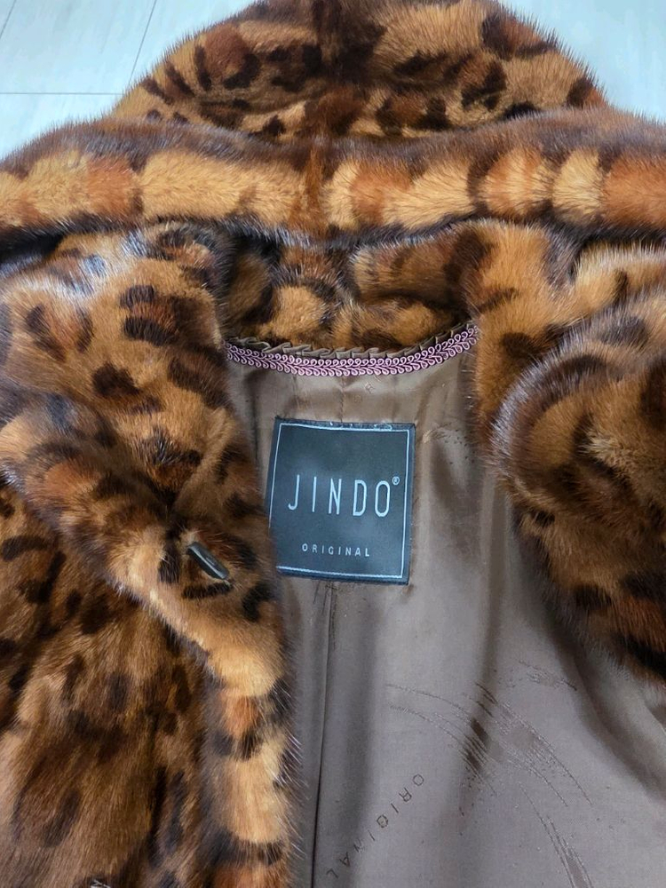 진도모피 호피 후드 밍크 코트(최상급) 이미지