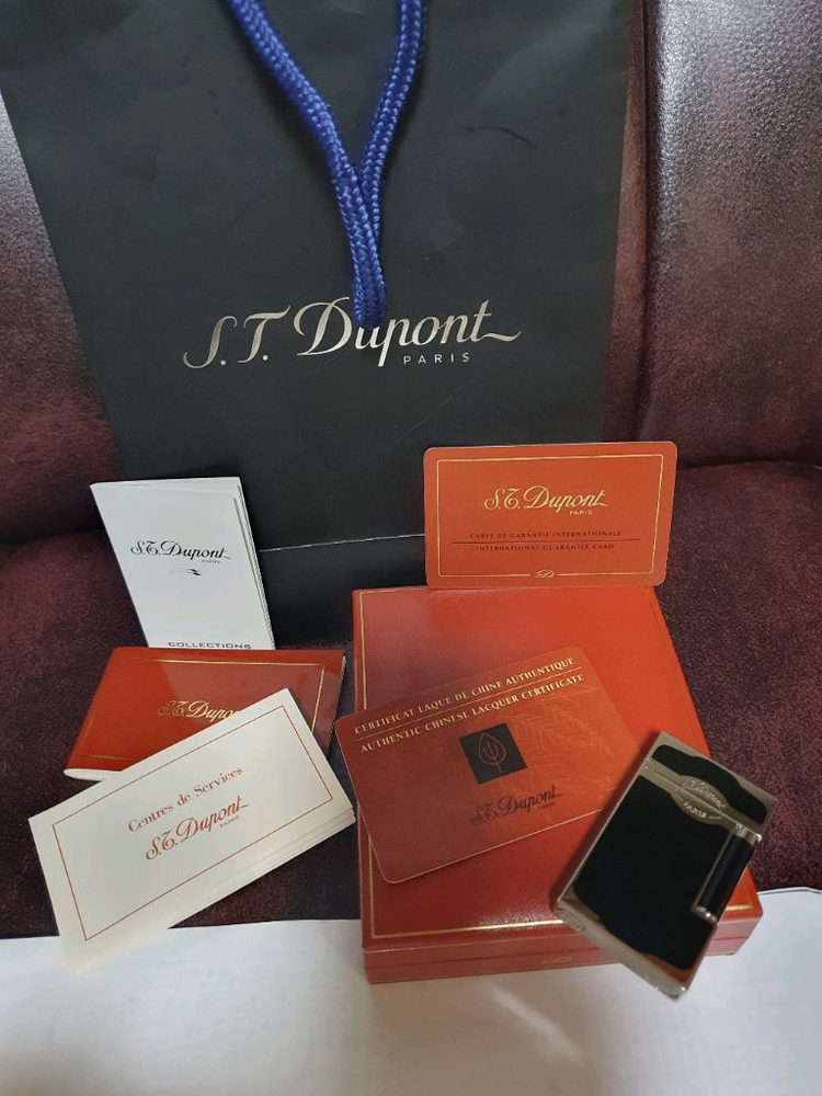 [새상품급,풀세트] 듀퐁라이터 라인2 신형 ca16787 블랙 래커 팔라듐 백금 쌍불 듀퐁 라이타 이미지
