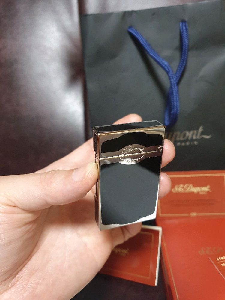 [새상품급,풀세트] 듀퐁라이터 라인2 신형 ca16787 블랙 래커 팔라듐 백금 쌍불 듀퐁 라이타 이미지