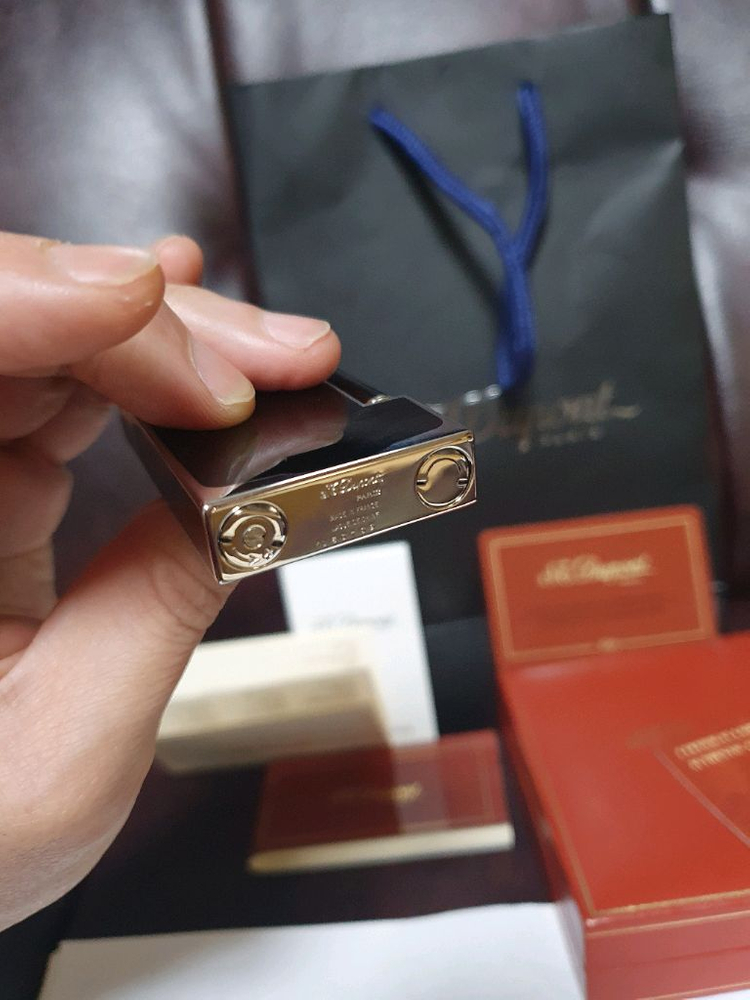 [새상품급,풀세트] 듀퐁라이터 라인2 신형 ca16787 블랙 래커 팔라듐 백금 쌍불 듀퐁 라이타 이미지