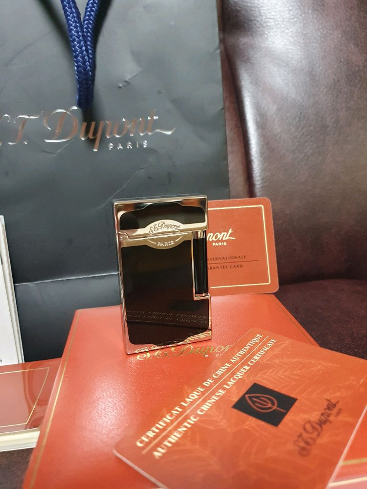 [새상품급,풀세트] 듀퐁라이터 라인2 신형 ca16787 블랙 래커 팔라듐 백금 쌍불 듀퐁 라이타 이미지