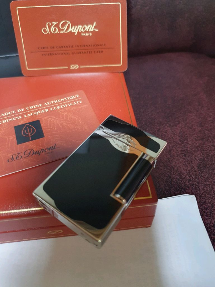 [새상품급,풀세트] 듀퐁라이터 라인2 신형 ca16787 블랙 래커 팔라듐 백금 쌍불 듀퐁 라이타 이미지