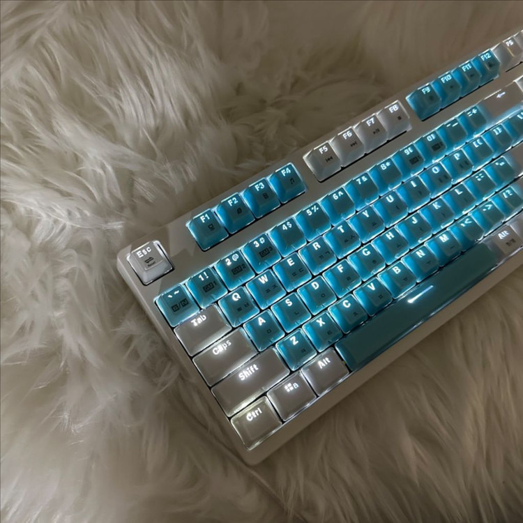 긱스타GK802 아쿠아블루 기계식게이밍광축키보드 이미지